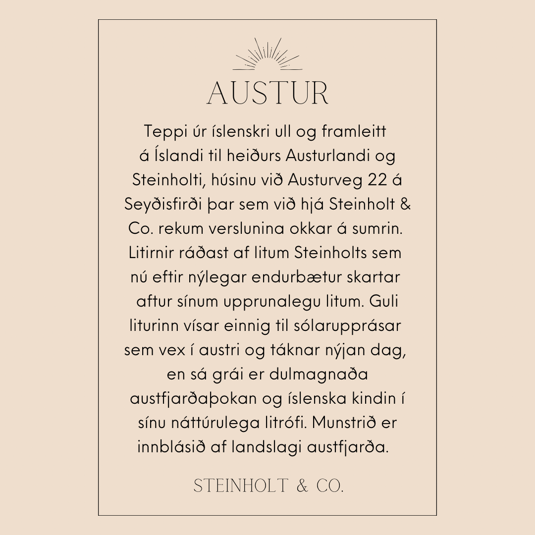 AUSTUR ullarteppi frá Steinholt & Co.