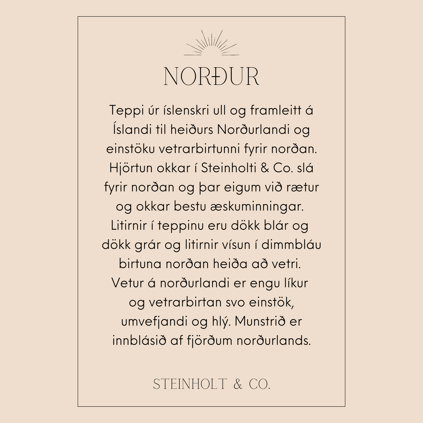 NORÐUR ullarteppi frá Steinholt & Co.